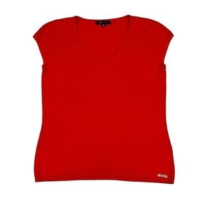 BCBGMaxAzria Knit Sweater Vest. V-Neck. Red Size Medium #1272
